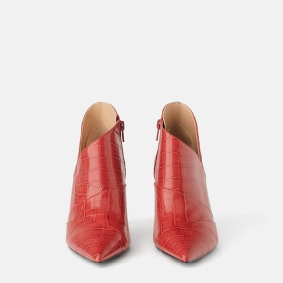 Zara Animal Print Heeled Ankle Boots - Picture 4 of 5